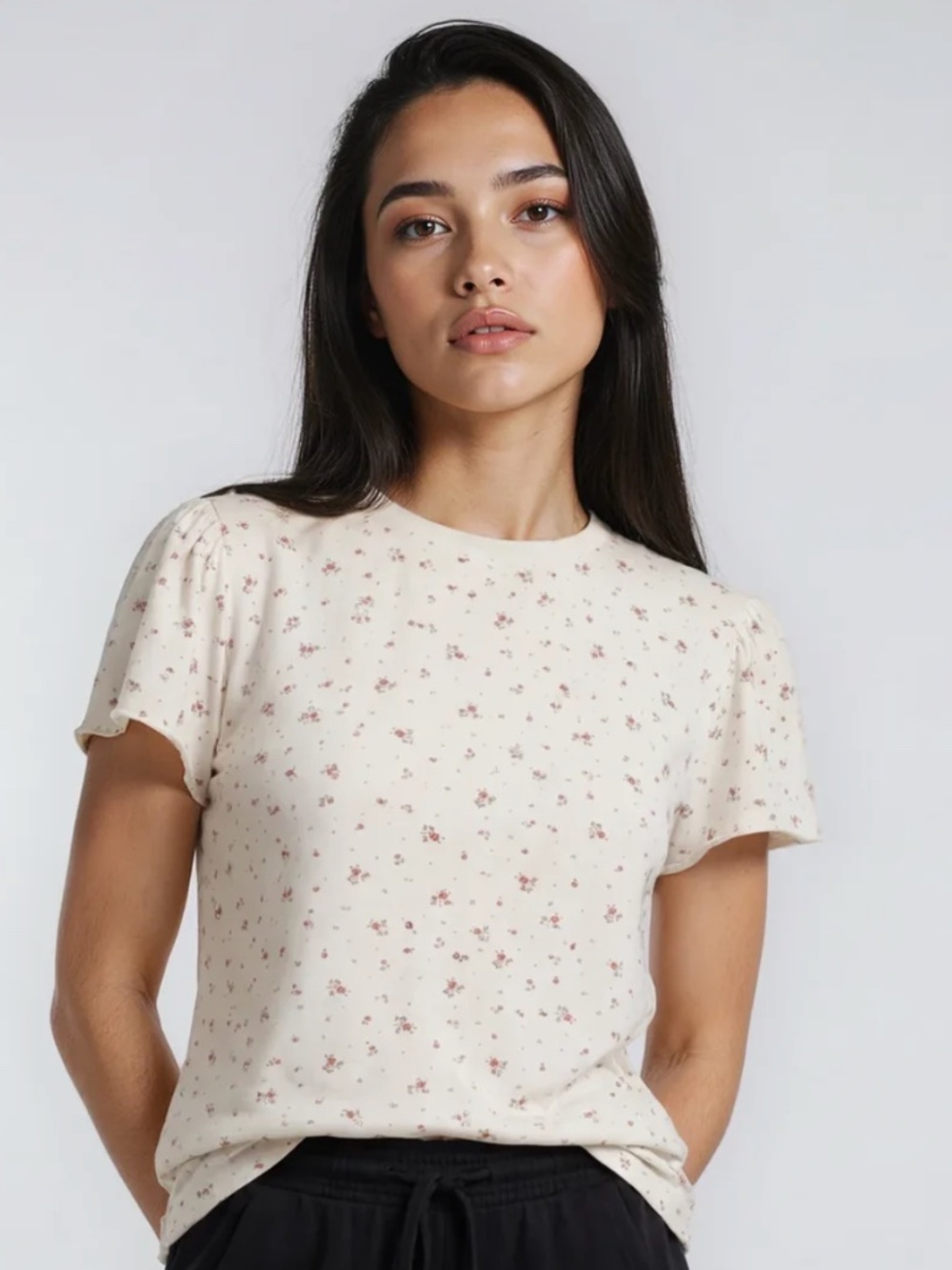 NWOT Colette Ruffler Sleeve Tee
